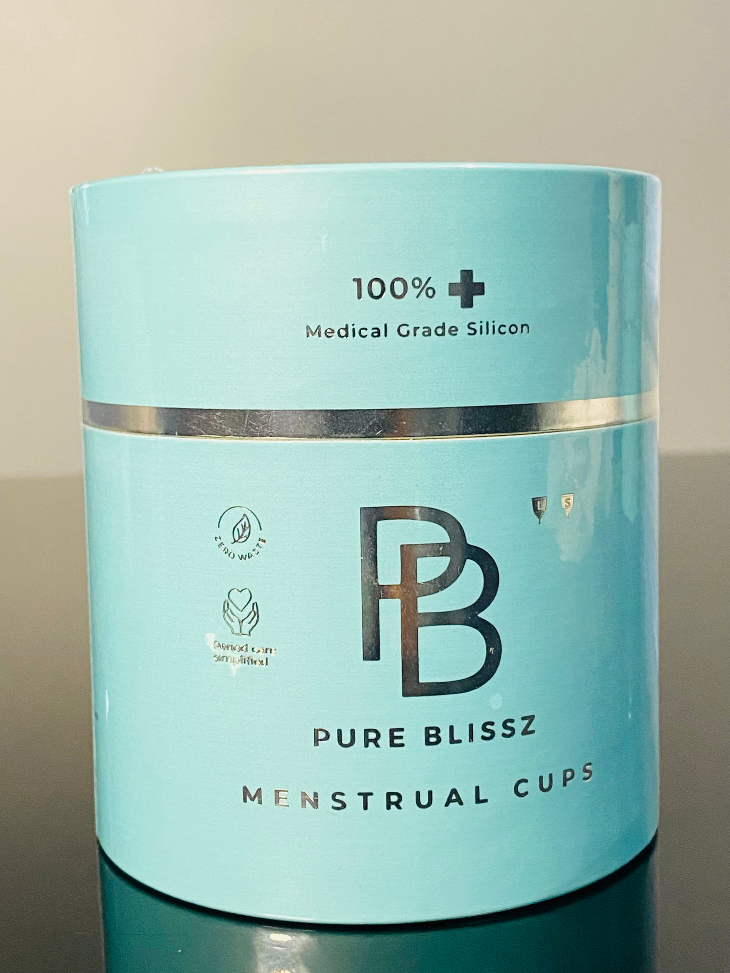 Pure Blissz Menstrual Cup-Set of 2 Reusable Period Cups (L &M)   -Premium   Design  with  Trimmable Stem  + 1 Foldable Sterilizing Cup +1 Carry Bag